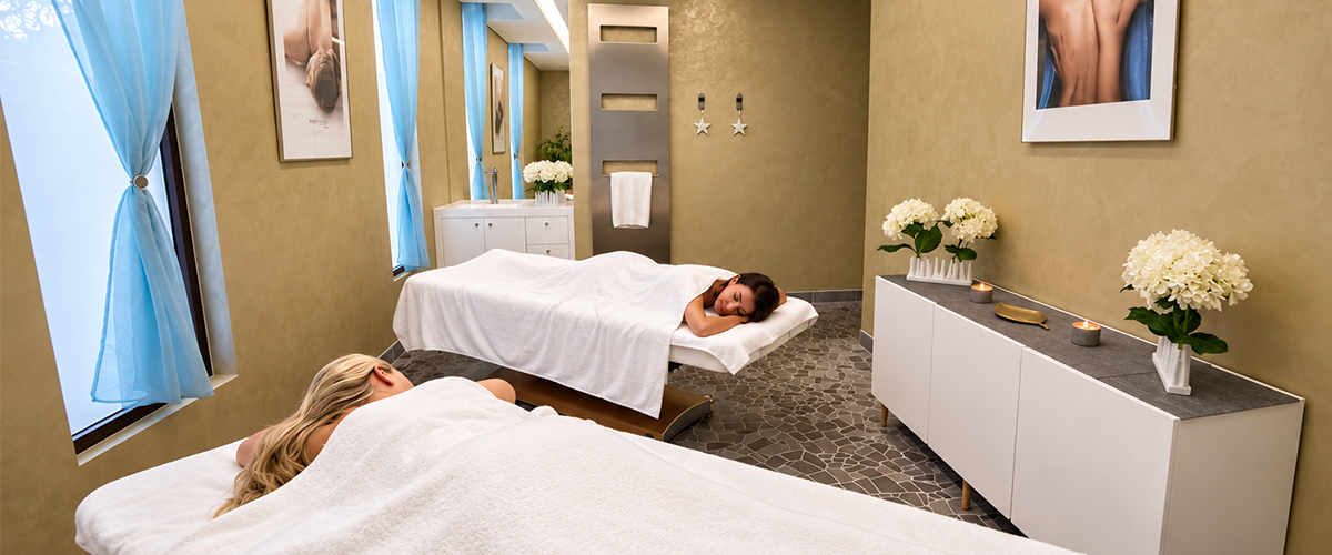 Cabine de massage duo du Spa du Palais Megève