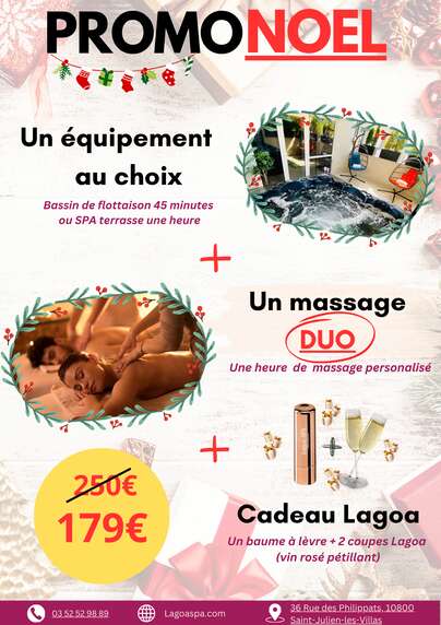 Soin bien-être PACK NOEL DUO FLOTTAISON + MASSAGE