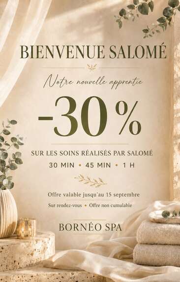 Soin bien-être MASSAGE 30 MINUTES AVEC SALOME