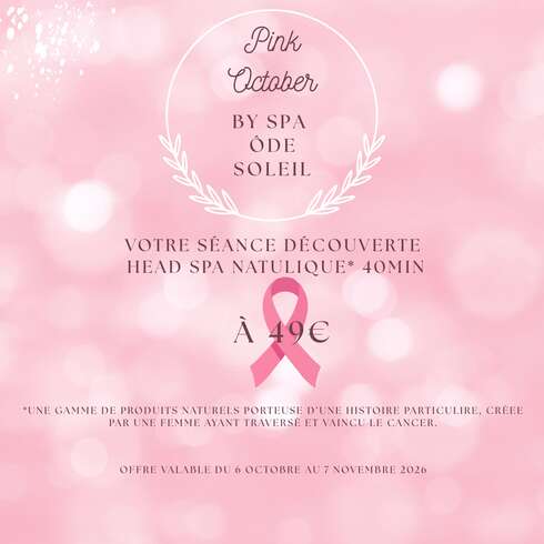 Soin bien-être Head spa octobre rose