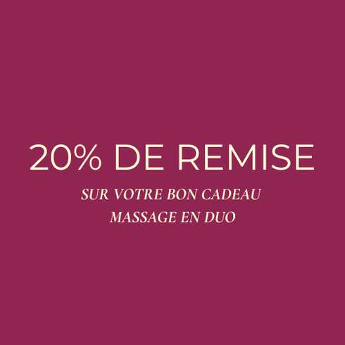 Soin bien-être 20% de remise sur mon Massage en Duo